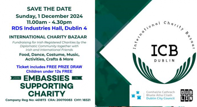 Aicinājums dalībai International Charity Bazaar (ICB), 2024.gada 1.decembrī Dublinā