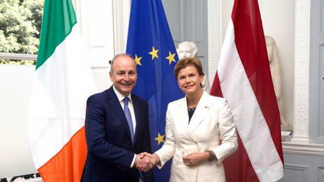 The Latvian Foreign Minister Baiba Braže in a meeting with the Irish Deputy Prime Minister